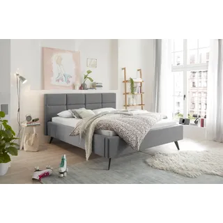 set one by Musterring Polsterbett »Cary« wahlweise mit Matratze und Lattenrost, Füße Metall schwarz, grau