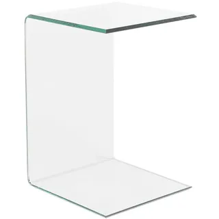 Beliani Beistelltisch transparent 40 x 61 cm Sicherheitsglas Leicht Transportierbar Multifunktional Rechteckig Minimalistisch Skandinavisch Stil - Transparent