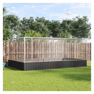 vidaXL Voliere mit Erweiterung 518 x 307 x 212 cm Silber