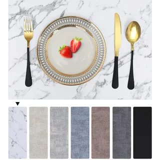 Homaxy Tischsets Abwaschbar 4er Set, Wasserdicht Tischset, Platzsets Abwischbar Doppelseitigen, Platzset Leder, rutschfest Platzdeckchen, Schön Tischuntersetzer, Marmor
