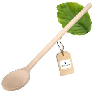 HOFMEISTER® Kochlöffel Holz 60 cm - Rührlöffel aus Buche, Keine Kratzer in beschichteten Töpfen - hitzebeständig und formstabil, handgefertigt in der EU (rund, 1 Stück)