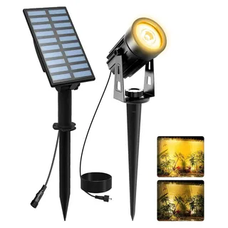 T-SUNUS Solar Gartenleuchte IP65 2 Helligkeitsmodi gelb