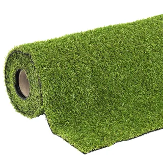 Windhager Kunstrasen York Rasenteppich 100 x 400 cm wasserdurchlässig mit Drainagefunktion für Balkon und Terrasse, UV-beständig, Florhöhe 20 mm, 06710