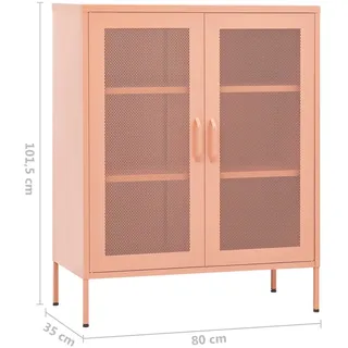 vidaXL Lagerschrank Rosa 80x35x101,5 cm Stahl