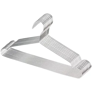 Puersit 30 Stück Kleiderbügel Metall, 42cm Kleiderbügel aus Edelstahl Platzsparende Belastbar mit Schwerer Kleidung rutschfest mit Einkerbungen Robust