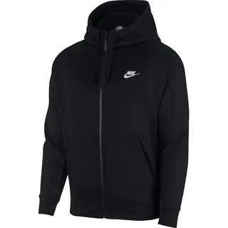 Nike Hoodie mit Durchgehendem Reißverschluss Sportswear Club Fleece, Black/Black/White, M, BV2645-010