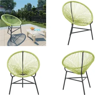 vidaXL Garten Acapulco Stuhl Poly Rattan Grün - Acapulco-Stuhl - Acapulco-Stühle - Loungesessel - Loungesessel - Grün