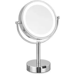 Sadena Schminkspiegel , Glas , rund , 27.5x41x14 cm , Spiegel, Schminkspiegel