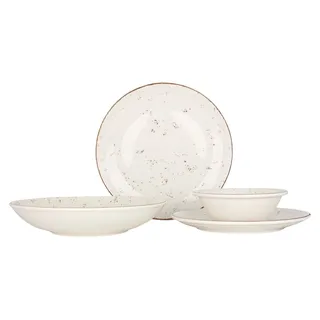 Bonna Geschirrset - Grain - 24 teilig - 6 Personen - Porzellan - Weiß