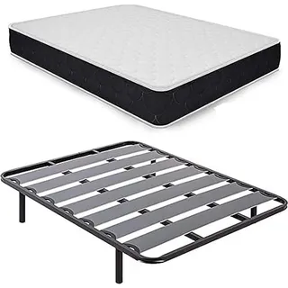 Duérmete Online Spar-Set mit viskoelastischer Matratze, Pocket Visco + Lattenrost breit + Füße verschraubt, 90 x 190 cm