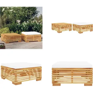 vidaXL 2 tlg. Garten Lounge Set Massivholz Teak - Garten-Lounge-Set - Garten-Lounge-Sets - Lounge-Set - Outdoor-Lounge-Set - Creme
