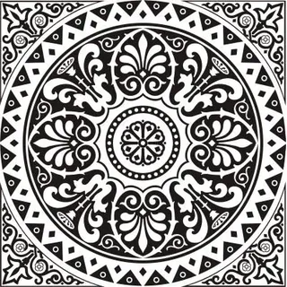 WANDTATTOO/Wandsticker w247 Blume Ranke Orient Kreis Wandaufkleber 120x120cm, silber