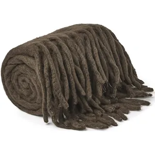 Meyco Home Uni Plaid, Wolldecke (weich und leicht, vielseitige Verwendungsmöglichkeiten, Decke aus 100% Acryl, einfache Pflege, eindrucksvolles Design, Größe: 130 x 170 cm), Schokolade