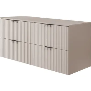 Badezimmerschrank, Kaschmir mit schwarzer Griff / mit oberer Platte, 120 x 57 x 46 cm - Schwarz