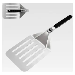 Pizzaschieber - 55*20cm - Faltbarer Griff - Perforierte Edelstahl Pizzaschaufel für das einfache Einschieben von Pizzateig - Ideal als Zubehör für den Backofen, Pizzastein und Pizzaschäler für Hobby-Pizzabäcker