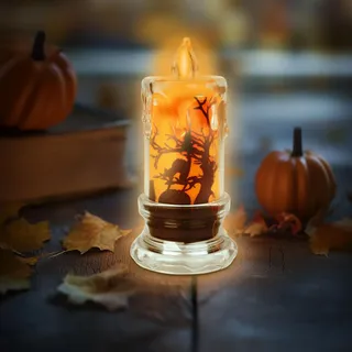 Halloween-LED-Kerze – Fledermaus – orangefarbene LED – 3 x LR1130 Batterien – 5 x 5 x 10 cm