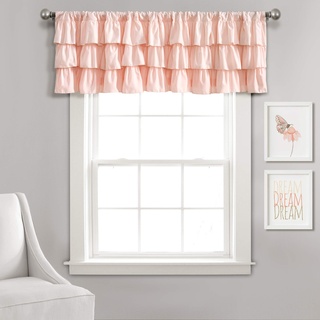 Lush Decor, Blush Belle Valance Shabby Chic Style Single Curtain, 18” x 84