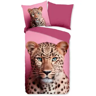 PURE luxury collection Wendebettwäsche »Leona« 3 Stk. tlg. Mikrofaser, Pflegeleicht, Reißverschluss, Wendeoptik, Leopard, Rosa, Rosa