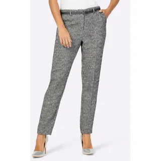 Webhose CREATION L, Damen, Gr. 40, Normalgrößen, schwarz-weiß (anthrazit, ecru, meliert), 90% Polyester, 10% Wolle, gemustert, mehrfarbig, meliert, lang, Hosen Webhose