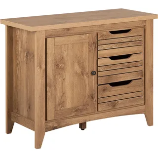 Beliani Beliani, Kommode Beistellschrank Heller Holzfarbton mdf Platte Faserplatte 80 x 43 cm Modern Rustikal Praktische Abstellfläche Wohnzimmer