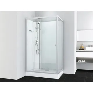 SANOTECHNIK VIVA Komplettdusche mit Schiebetür rechts 120 x 225 cm silber Sicherheitsglas