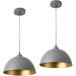 lux.pro 2er-Set Hängeleuchte Toulon Metall Grau-Gold