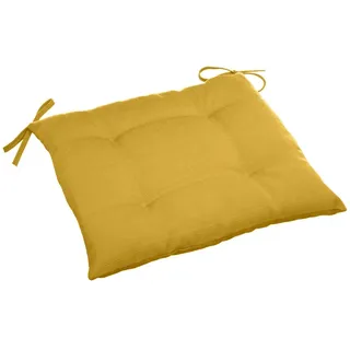 Hespéride - Quadratisches Stuhlkissen 4 Punkte Korai Senfgelb - 40 × 40 × 4 cm - Senfgelb