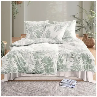 IRISETTE Easy 8649 Floral Baumwolle Grün 155 x 220 cm + 2 x 80 x 80 cm