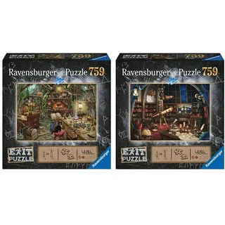 Ravensburger 19952 Hexenküche 759 Teile Exit Puzzle & EXIT Puzzle Sternwarte, Puzzle Für Erwachsene Und Kinder Ab 12 Jahren, 759 Teile