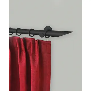 GARESA Gardinenstange »Niko« 1 läufig-läufig Fixmaß Fixlänge 120, 160, 200 cm, mit Ringe und Haken, schwarz