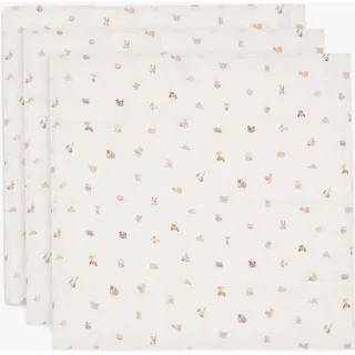 jollein Musselin Tuch Baby – Animal Friends – 3er Pack – 70x70cm – 100% Baumwolle – Spucktücher Baby – OEKO-TEX Zertifiziert