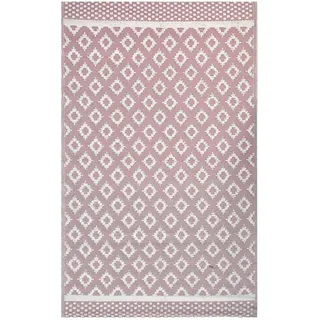 Beliani Outdoorteppich Thane 180/120 cm - Pink, Weiß , Kunststoff , 120x180 cm , Teppiche und Böden, Teppiche, Outdoorteppiche