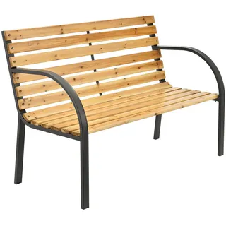 Juskys Gartenbank Modena 2-Sitzer , Braun , Holz , 120x82x62 cm , Gartenmöbel, Gartenbänke