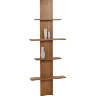 Teak-Wandregal HWC-M72, Badregal Hängeregal Regal, hochwertiges B-Grade-Teak (Kernholz, 20-30 Jahre)