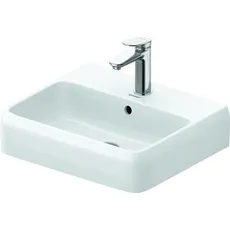 Duravit Qatego Waschtisch, 500x420mm, mit Überlauf, Unterseite glasiert, 238250, Farbe: 1 Hahnloch