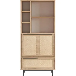 [en.casa] Küchenbuffet Kvænangen 162 x 75 x 36 cm Eichenoptik Beige