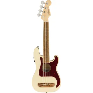 Fender Fullerton Precision Bass® Uke, Walnut Fingerboard, Tortoiseshell Pickguard, Olympic White