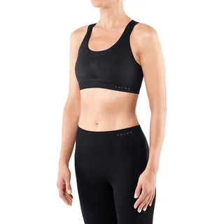 FALKE Damen Sport-BH Cross Back Medium Support - Bra Top aus Funktionsfaser mit Ringerrücken, für verschiedene Cupgrößen, 1 Stück, Bustier in schwarz (black 3000), Größe: XS