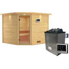 Bild von Sauna Leona inkl. 9 kW Saunaofen mit externer Steuerung, für 4 Personen - beige