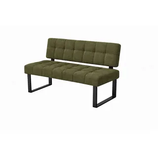 Sitzbank HOME AFFAIRE "Mia Küchenbank, Polsterbank, Esszimmerbank, 141x64 cm", grün, schwarz, B:141cm H:86,5cm T:61cm, Massivholz, Metall, Polyester, Sitzbänke, Sitzbank, Moderne Bank und Farben, Sitzplatzanzahl: 2-3, Frei in Raum stellbar