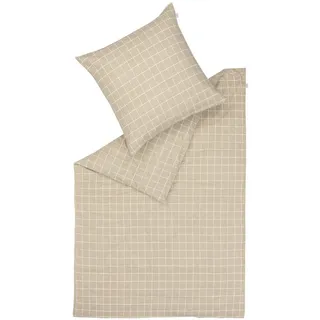 Schöner Wohnen Wendebettwäsche , Creme, Sandfarben, Beige , Textil , Karo , 200x200 cm , Oeko-Tex® Standard 100 , atmungsaktiv, hautfreundlich, angenehm wärmend, bügelleicht, schadstoffgeprüft, weiche und anschmiegsame Oberfläche , Heimtextilien, Bettwäsche & Leintücher, Bettwäsche, Wendebettwäsche