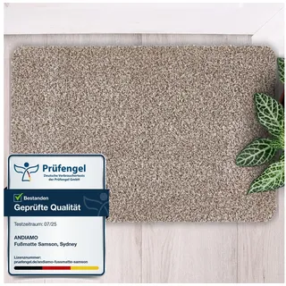Andiamo Fußmatte Samson, Made in Netherlands, rechteckig, Höhe: 6 mm, Schmutzfangmatte, waschbar, rutschhemmend, auch als 2er Set erhältlich beige 67 cm x 180 cm x 6 mm