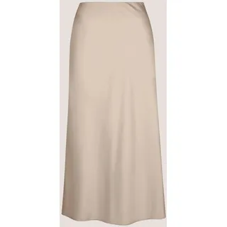 Midirock MADELEINE "Midirock Midi Satinrock für elegante Anlässe", Damen, Gr. 46, grau (kiesel), Obermaterial: 100% Polyester PES., Modern, normal, Röcke Midirock, Satin