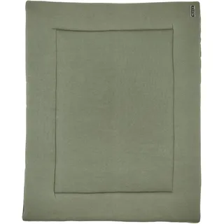 Meyco Baby Knit Basic Laufgittereinlage, Spieldecke (weiches und sicheres Material, Außenseite aus 100 % Baumwolle, waschbar, weich und sanft, trocknergeeignet, Größe: 77 x 97 cm), Forest Green