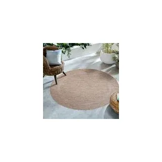 Outdoor Teppich,Unicolor - Einfarbig,Teppiche im modernen Stil,Küche, Balkon, Terrasse, Garten, Picknick Größe: 160 cm Rund - Braun
