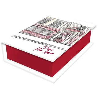 Clairefontaine 812447C - Kleine rechteckige Schachteln Moulin Rouge, 9,5x6,5x3 cm, Motv sortiert, 1 Stück