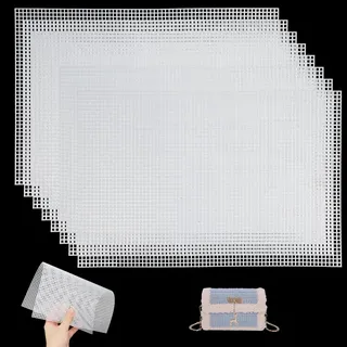 EXIN DEHCEN 8 Stück Plastic Canvas für Taschen, Plastic Canvas Sheets | 20X30Cm Plastic Canvas, Loch-Durchmesser 3mm Plastikgitter, Kunststoffgitter für Basteln, Nähprojekte, Handgemachte Bag