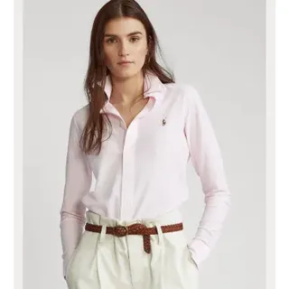 Polo Ralph Lauren für Damen. 211664416001 Rosa gestreiftes Oxford-Strickhemd (XS), Lässig, Baumwolle, Langarm