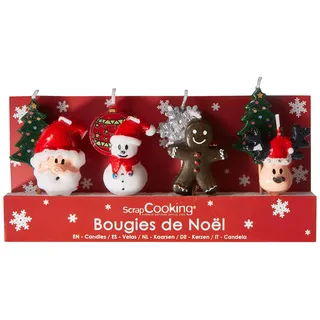 ScrapCooking Weihnachten Set 8 Kerzen 8 cm mehrfarbig