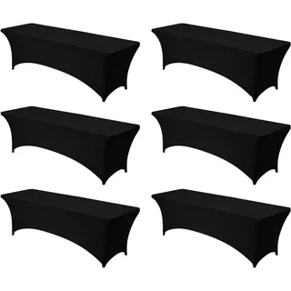 Vevor Stretch Spandex Tischdecke 6 x 244 cm Schwarz